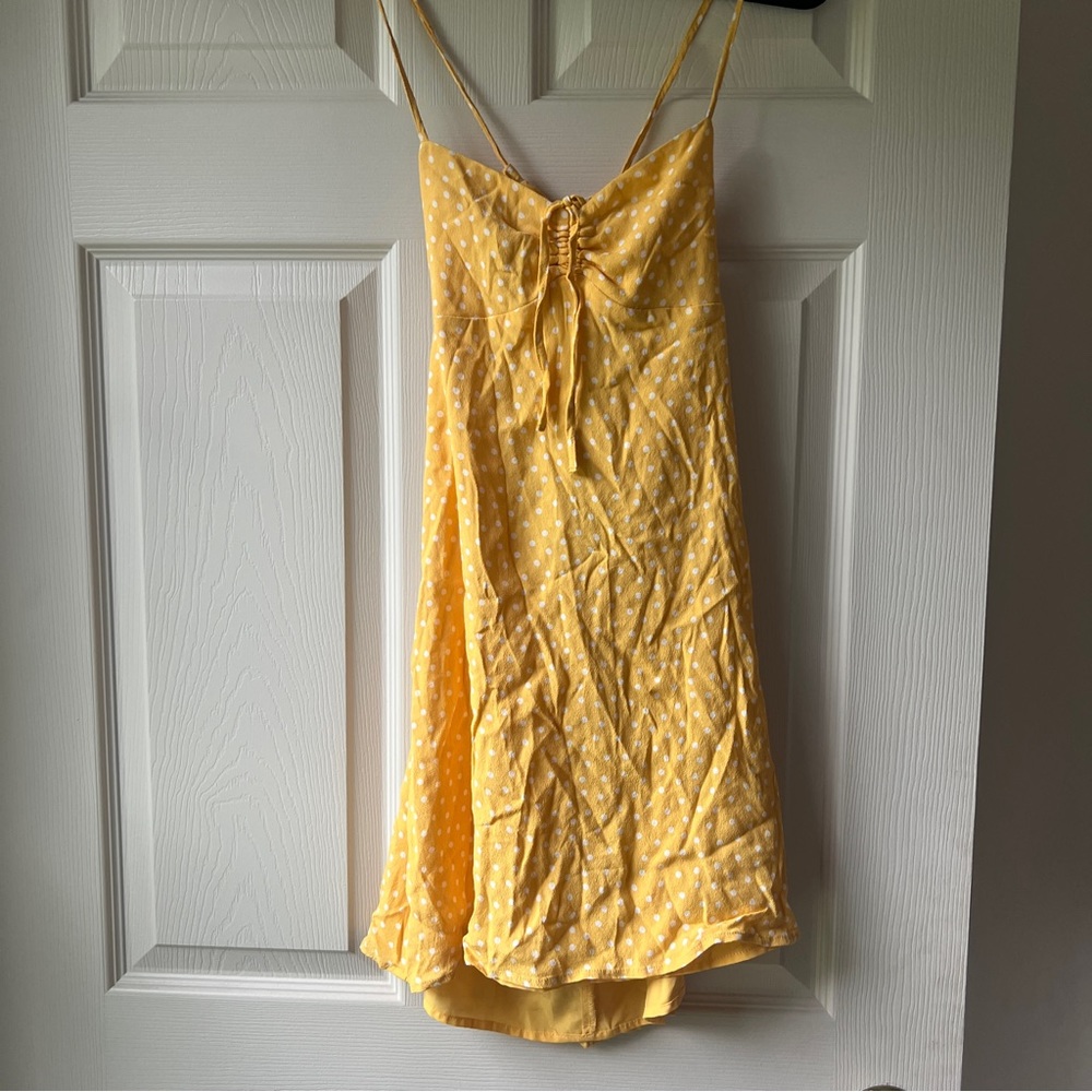 Forever 21 Yellow Polka Dot Summer Dress